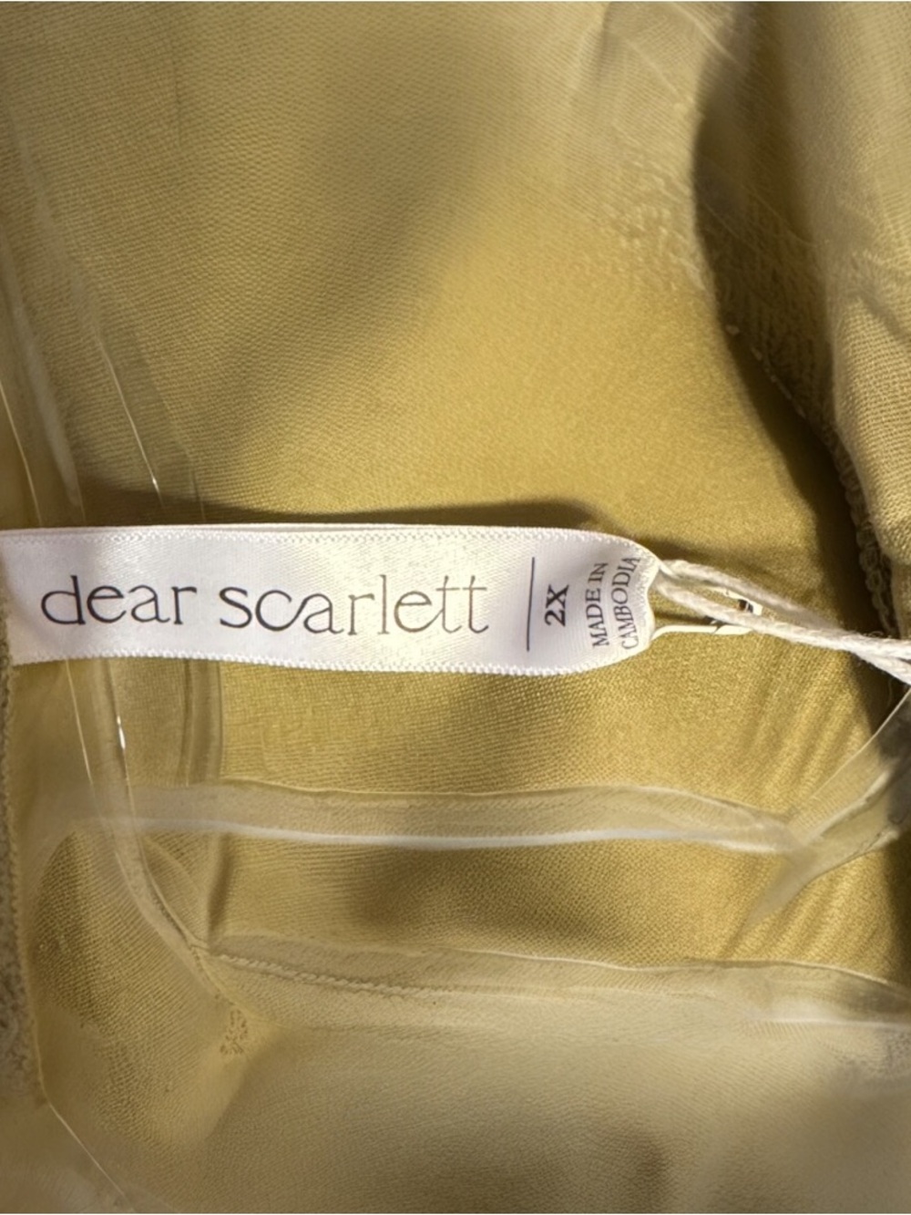 Dear Scarlett 2X scuba Type olive/moss travel dress Long sleeve relaxed fit. NWT - Picture 2 of 6